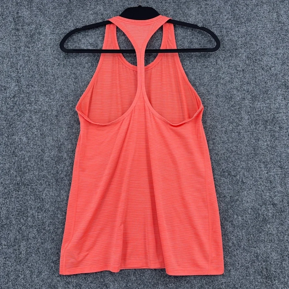 Athleta Racerback Tank Top Womens S Polyester Spandex Coral Striped